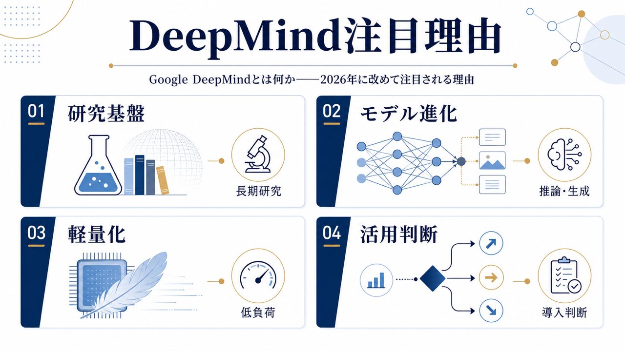Google DeepMindとは何か——2026年に改めて注目される理由の要点を整理した図解