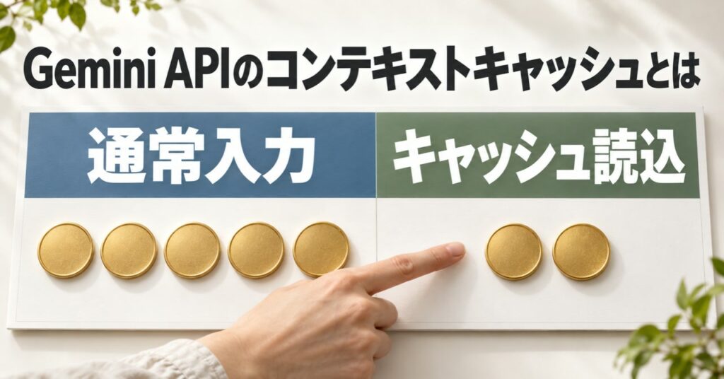Gemini APIのコンテキストキャッシュとは｜料金・使い方・注意点